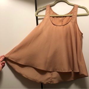 Flowy Tank Top Beige Apricot Color Size Small